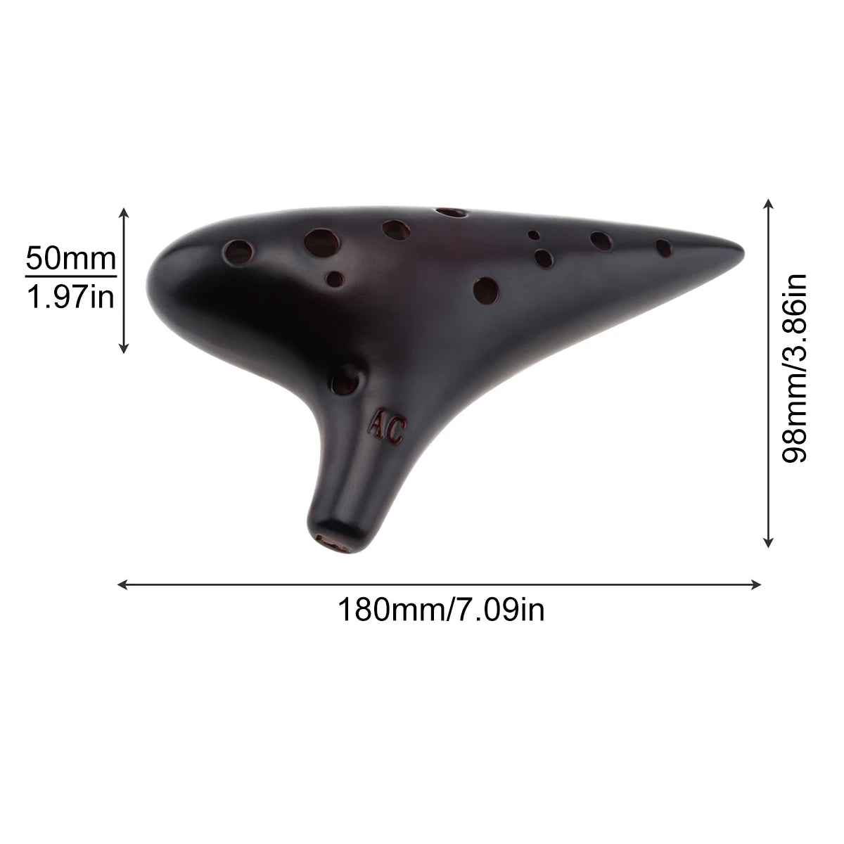 Professional 12 Hole Alto C Ocarina Smoked Glaze