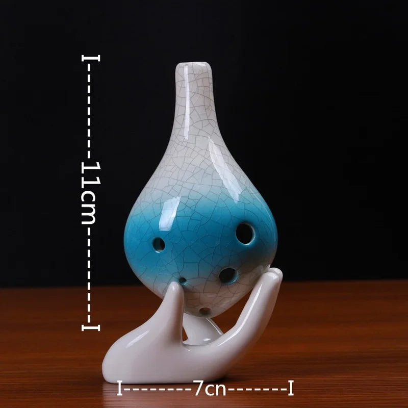 Mystic Clouds 6 Hole Alto C Ocarina Crackle Glaze