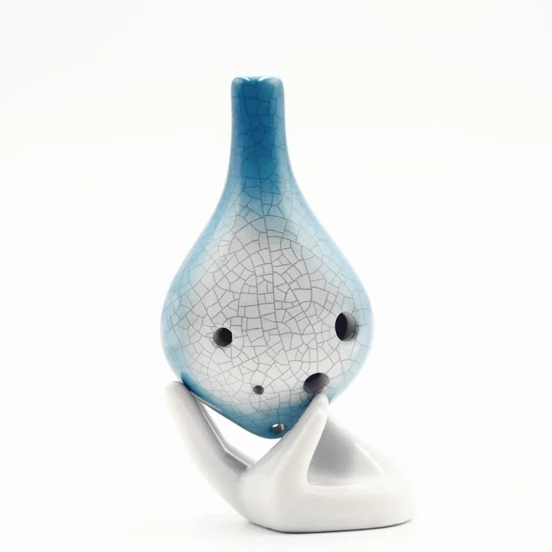 Mystic Clouds 6 Hole Alto C Ocarina Crackle Glaze